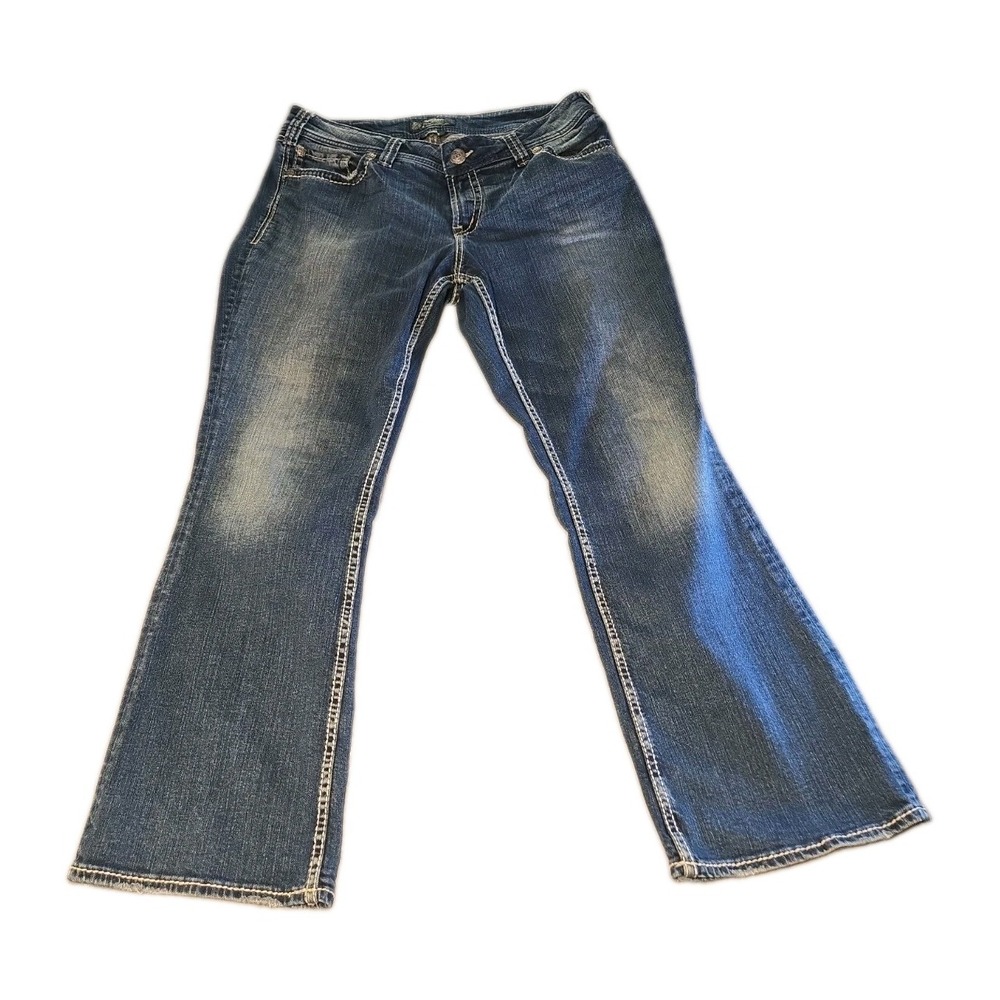 Silver Jeans Suki Surplus Womens 14 L32 Bootcut Mid Rise Stretch Curvy Denim Fla